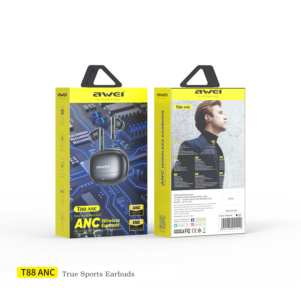 AWEI T88 ANC Wireless Earphones TWS Headphones