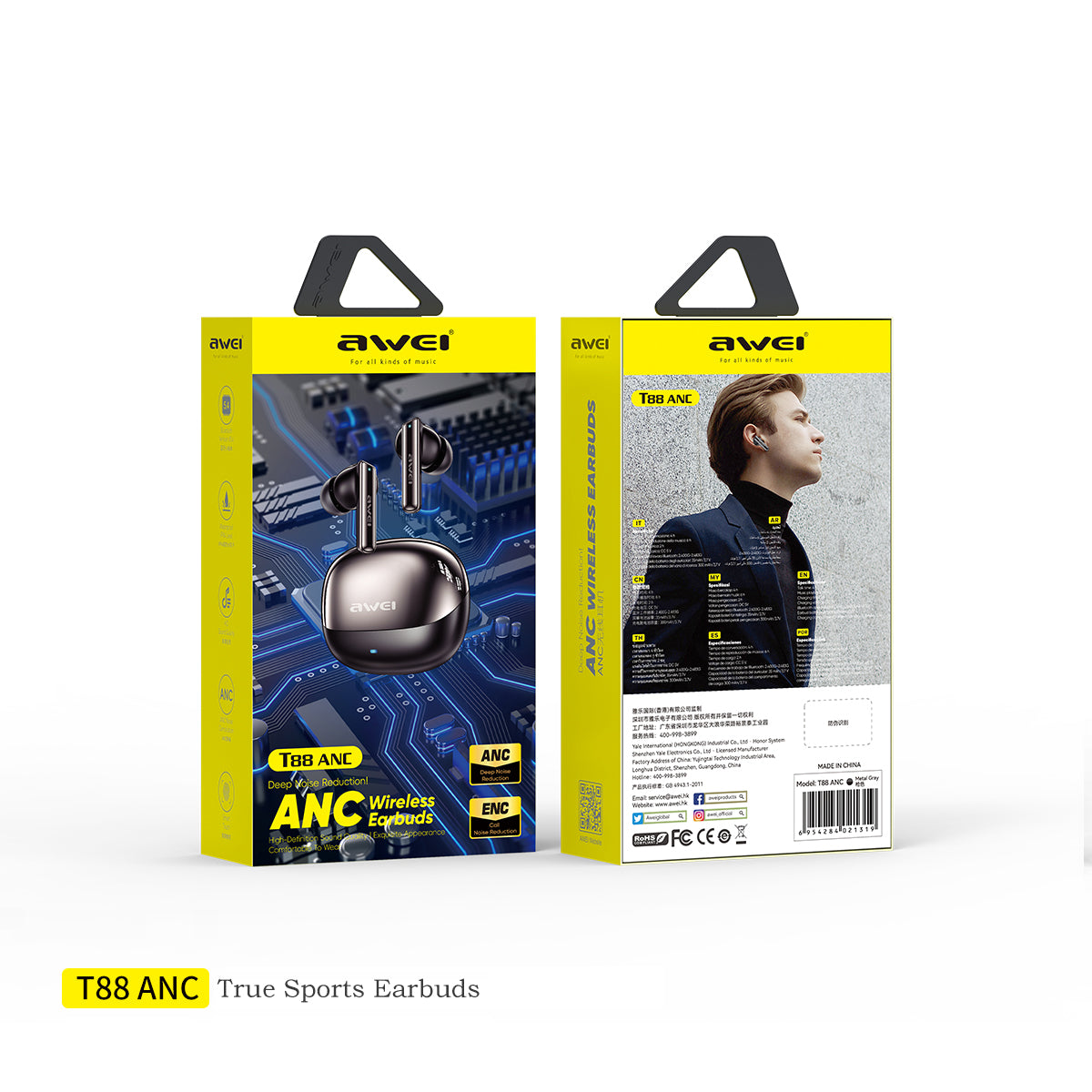 AWEI T88 ANC Wireless Earphones TWS Headphones